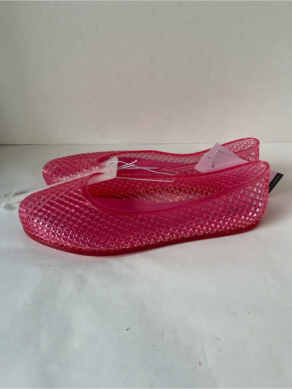 wild fable Bright Pink Isabella Jelly Ballet Flats Memory Foam Insoles NWT